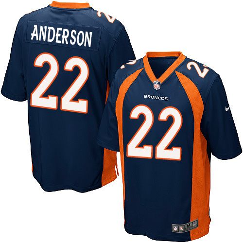 Nike Broncos #22 C.J. Anderson Blue Alternate Youth Stitched NFL New Elite Jersey - Click Image to Close